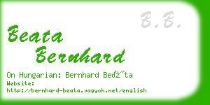 beata bernhard business card